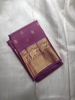 Load image into Gallery viewer, Classic Pastel Lavender Elegance Kanchipuram Handloom Silk Saree SS27241
