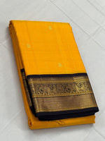 Load image into Gallery viewer, Classic Golden Yellow &amp; Plum 2gm Zari Kanchipuram Handloom Silk Saree SS26013
