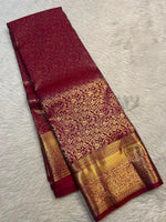 Load image into Gallery viewer, Classic Berry Wine Red Elegance Semi Tissue Kanchipuram Handloom Silk Saree SS27860
