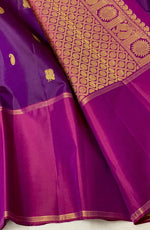 Load image into Gallery viewer, Classic Rhubarb Purple &amp; Grape Purple 2gm Elegance Kanchipuram Handloom Silk Saree SS20544
