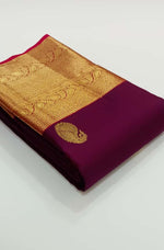 Load image into Gallery viewer, Classic Wine Red &amp; Chilli Red 2gm Zari Elegance Kanchipuram Handloom Silk Saree SS27627
