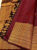 Load image into Gallery viewer, Classic Cherry Red 2gm Zari Bridal Elegance Kanchipuram Handloom Silk Saree SS24515
