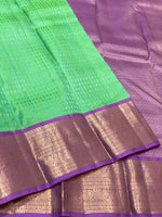Load image into Gallery viewer, Classic Sea Green &amp; Lavender 1gm Zari Kanchipuram Handloom Silk Saree SS25807
