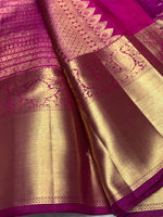 Load image into Gallery viewer, Classic Ruby Pink 2gm Zari Bridal Elegance Kanchipuram Handloom Silk Saree SS28258
