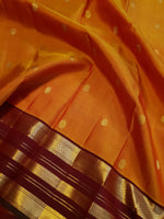 Load image into Gallery viewer, Classic Marmalade Orange &amp; Maroon 2gm Zari Elegance Kanchipuram Handloom Silk Saree SS28201
