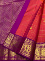Load image into Gallery viewer, Classic Brick Rose &amp; Purple 2gm Zari Vaira Oosi Elegance Kanchipuram Handloom Silk Saree SS25323
