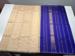 Load image into Gallery viewer, Classic Beige &amp; Violet 4gm Zari Elegance Kanchipuram Handloom Silk Saree SS27600
