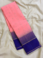 Load image into Gallery viewer, Classic Peach &amp; Steel Blue Elegance Kanchipuram Handloom Silk Saree SS28637
