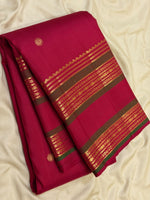 Load image into Gallery viewer, Classic Ruby Pink 2gm Zari Elegance Kanchipuram Handloom Silk Saree SS28289
