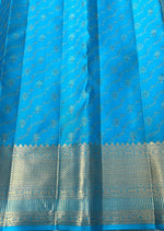 Load image into Gallery viewer, Classic Sky Blue 2gm Zari Bridal Elegance Kanchipuram Handloom Silk Saree SS24825
