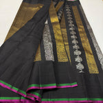 Load image into Gallery viewer, Classic Charcoal Black 2gm Zari Kanchipuram Handloom Silk Saree SS25731
