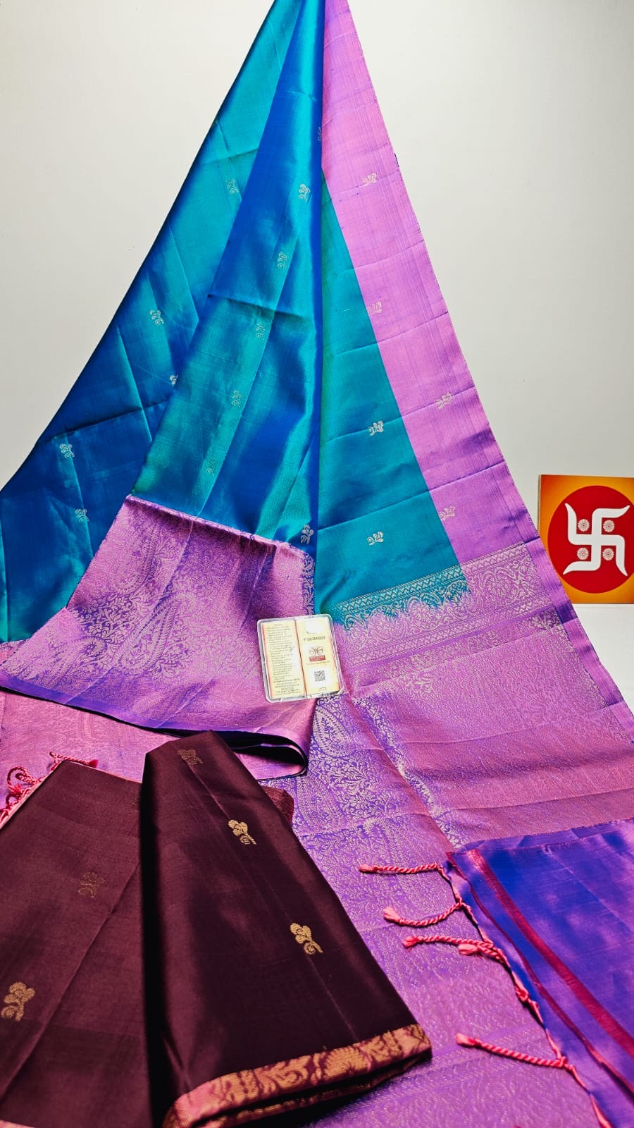 Classic Blue & Lilac Elegance Handloom Soft Silk Saree SS25774
