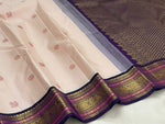 Load image into Gallery viewer, Classic Pastel Baby Pink &amp; Plum 1gm Thread Butta  Elegance Kanchipuram Handloom Silk Saree SS27349
