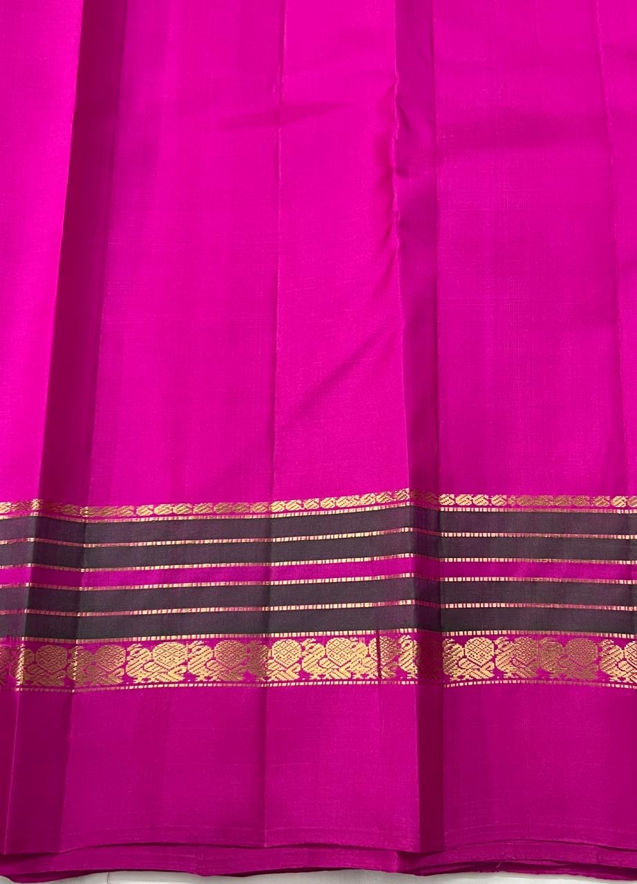 Classic Vadamalli Purple & Pink 2gm Zari Elegance Kanchipuram Handloom Silk Saree SS25347