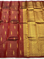 Load image into Gallery viewer, Classic Brick Red 2gm Zari Kanchipuram Handloom Silk Saree SS25974
