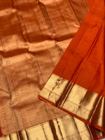 Load image into Gallery viewer, Classic Rust Orange 2gm Zari Bridal Elegance Kanchipuram Handloom Silk Saree SS28249
