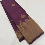 Load image into Gallery viewer, Classic Plum 2gm Zari Temple Bridal Elegance Kanchipuram Handloom Silk Saree SS26584

