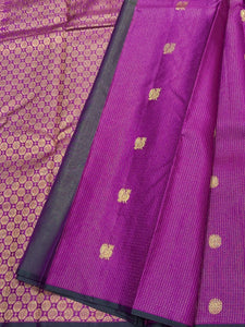Classic Onion Pink 2gm Zari Vaira Oosi Kanchipuram Handloom Silk Saree SS26042