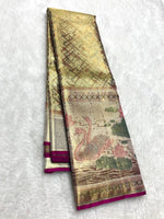 Load image into Gallery viewer, Classic Gold 2gm Zari Bridal Elegance Kanchipuram Handloom Silk Saree SS25366
