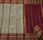 Load image into Gallery viewer, Classic Champagne &amp; Barn Red 1gm Zari Elegance Kanchipuram Handloom Silk Saree SS24138
