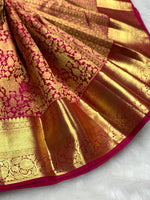 Load image into Gallery viewer, Classic Glow Pink 2gm Zari Bridal Elegance Kanchipuram Handloom Silk Saree SS25433
