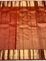 Load image into Gallery viewer, Classic Vivid Orange 2gm Zari Bridal Elegance Kanchipuram Handloom Silk Saree SS28248
