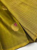 Load image into Gallery viewer, Classic Olive Green 2gm Zari Elegance Kanchipuram Handloom Silk Saree SS27128
