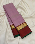 Load image into Gallery viewer, Classic Baby Pink &amp; Brown 1gm Silver Zari Checks Korvai Elegance Kanchipuram Handloom Silk Saree SS27560
