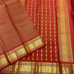 Load image into Gallery viewer, Classic Brick Orange 2gm Vintage Zari Checks Elegance Kanchipuram Handloom Silk Saree SS27512
