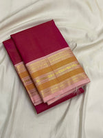 Load image into Gallery viewer, Classic Blush Pink &amp; Ruby Pink 1gm Zari Korvai Bridal Elegance Kanchipuram Handloom Silk Saree SS28116
