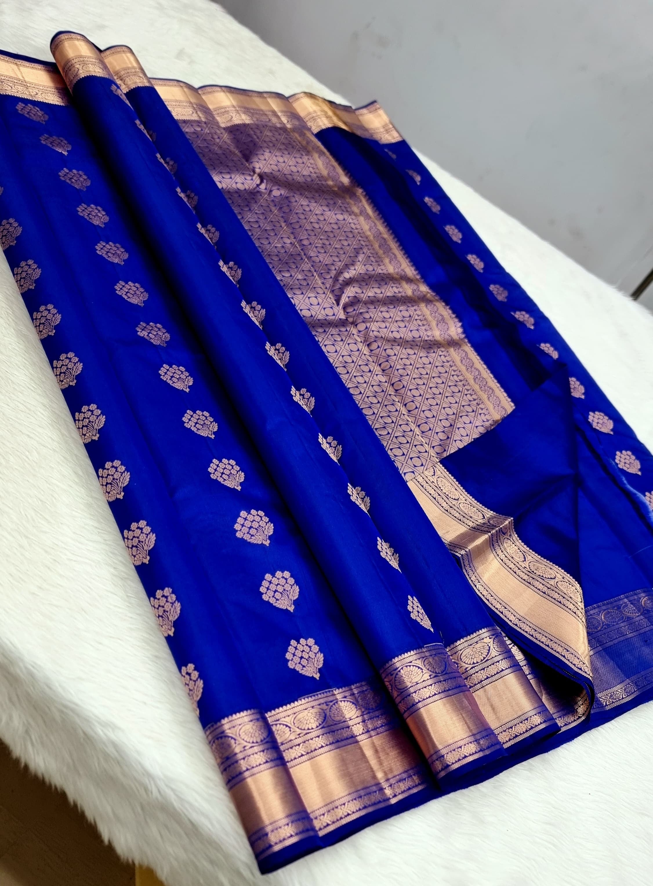 Classic Robin Blue Elegance Kanchipuram Silk Saree SS23796