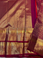Load image into Gallery viewer, Classic Berry Wine Red Elegance Semi Tissue Kanchipuram Handloom Silk Saree SS27860
