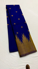 Load image into Gallery viewer, Classic Royal Blue Kanchipuram Handloom Silk Saree SS26260
