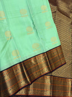 Load image into Gallery viewer, Classic Aqua Green &amp; Aubergine 1gm Zari Elegance Kanchipuram Handloom Silk Saree SS28070
