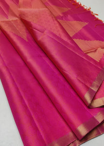 Classic Hot Pink Elegance Handloom Soft Silk Saree SS24660