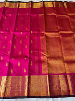 Load image into Gallery viewer, Classic Glow Pink 2gm Zari Elegance Kanchipuram Handloom Silk Saree SS24083
