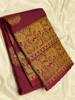 Load image into Gallery viewer, Classic Maroon 2gm Zari Bridal Elegance Kanchipuram Handloom Silk Saree SS24519
