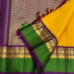 Load image into Gallery viewer, Classic Golden Yellow 1gm Zari Elegance Kanchipuram Handloom Silk Saree SS24085
