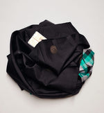 Load image into Gallery viewer, Classic Charcoal Black &amp; Sea Green Checks Elegance Handloom Soft Silk Saree SS26343
