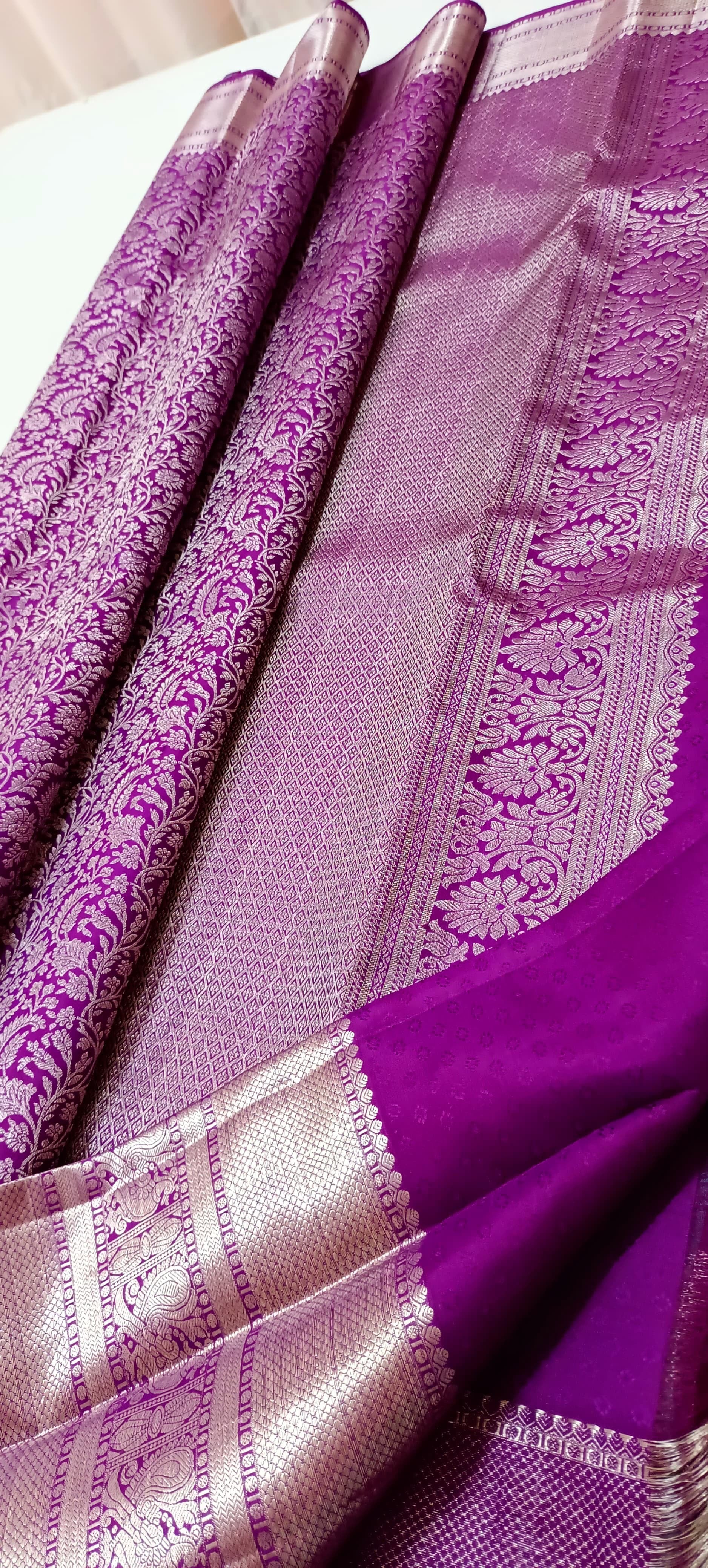 Classic Vadamalli & Silver Kanchipuram Handloom Silk Saree SS25938