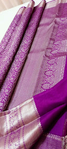 Classic Vadamalli & Silver Kanchipuram Handloom Silk Saree SS25938