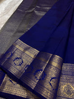 Load image into Gallery viewer, Classic Royal Blue Silver Bridal Elegance Kanchipuram Handloom Silk Saree SS27247

