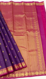 Load image into Gallery viewer, Classic Deep Violet &amp; Pink Elegance Kanchipuram Handloom Silk Saree SS27878
