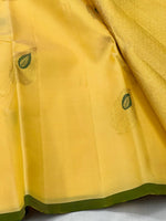 Load image into Gallery viewer, Classic Sunny Yellow 2gm Zari Elegance Kanchipuram Handloom Silk Saree SS25349
