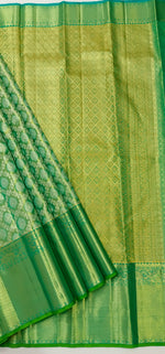 Load image into Gallery viewer, Classic Sea Green Elegance Kanchipuram Handloom Silk Saree SS24818
