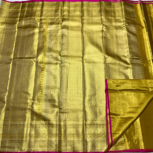 Classic Gold Bridal Elegance Kanchipuram Handloom Silk Saree SS24859