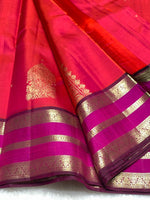 Load image into Gallery viewer, Classic Red Pink &amp; Berry Wine 2gm Zari Brocade Bridal Elegance Kanchipuram Handloom Silk Saree SS27040
