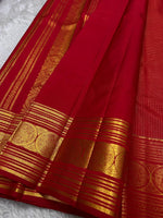 Load image into Gallery viewer, Classic Fiery Red Elegance Kanchipuram Handloom Silk Saree SS25402
