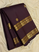 Load image into Gallery viewer, Classic Dark Chocolate Brown 2gm Zari Elegance Kanchipuram Handloom Silk Saree SS28284

