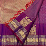 Load image into Gallery viewer, Classic Berry Plum 2gm Zari Elegance Kanchipuram Handloom Silk Saree SS27510
